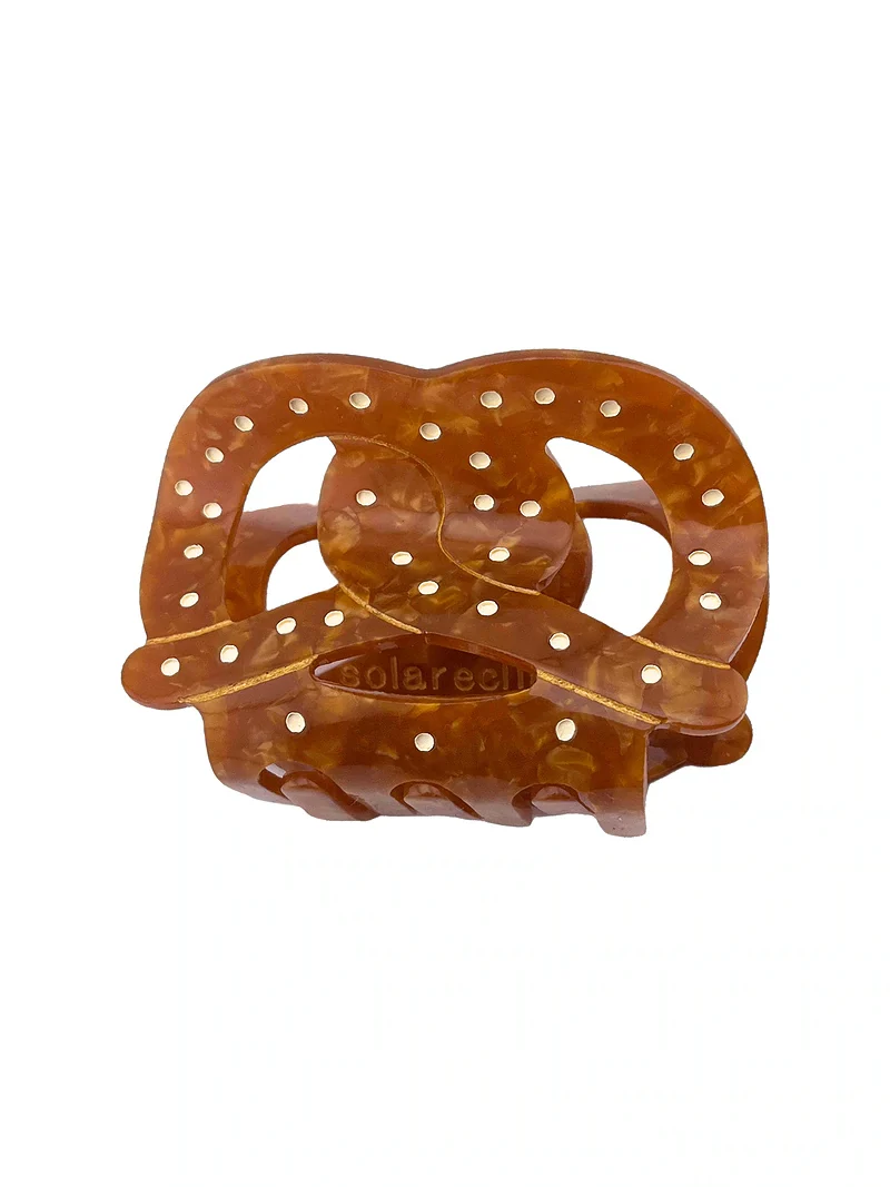 Hand-painted Pretzel Claw Hair Clip