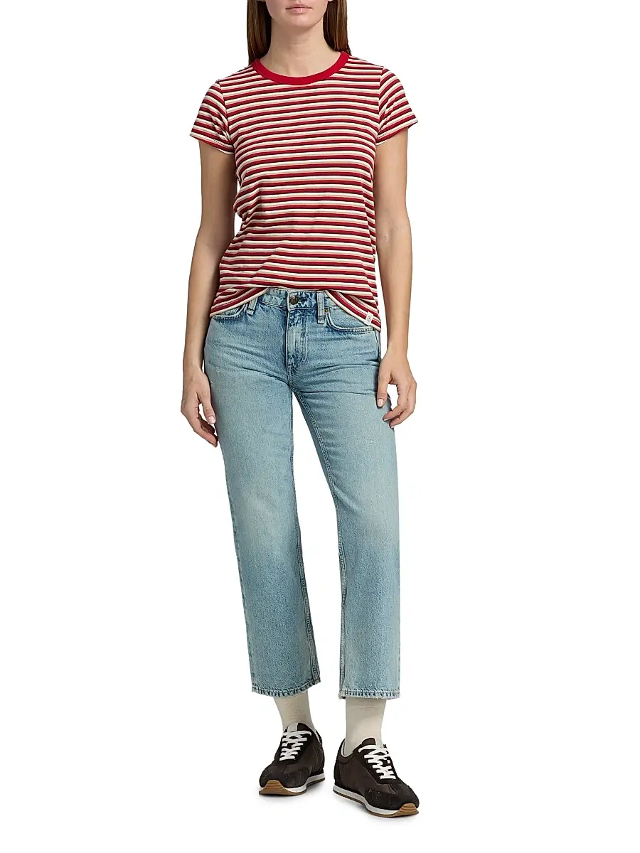 rag & bone Women's The Slub Striped Cotton T-Shirt | Thumbnail 2 rag & bone Women's The Slub Striped Cotton T-Shirt | Thumbnail 2