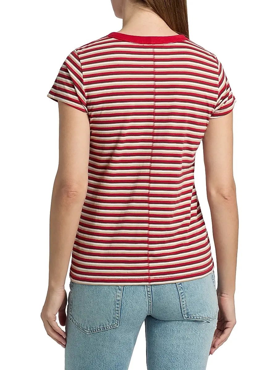 rag & bone Women's The Slub Striped Cotton T-Shirt | Thumbnail 5 rag & bone Women's The Slub Striped Cotton T-Shirt | Thumbnail 5