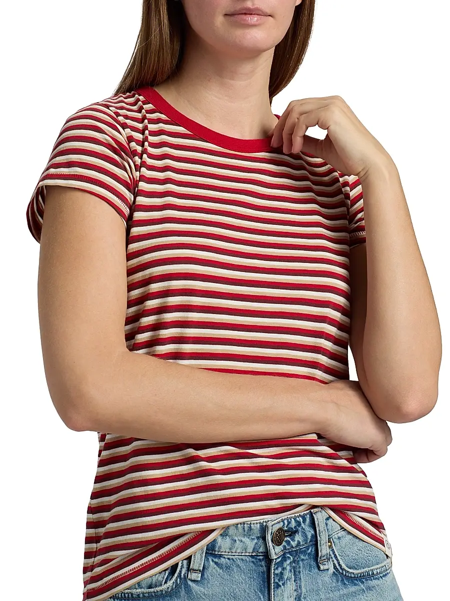 rag & bone Women's The Slub Striped Cotton T-Shirt | Thumbnail 6 rag & bone Women's The Slub Striped Cotton T-Shirt | Thumbnail 6