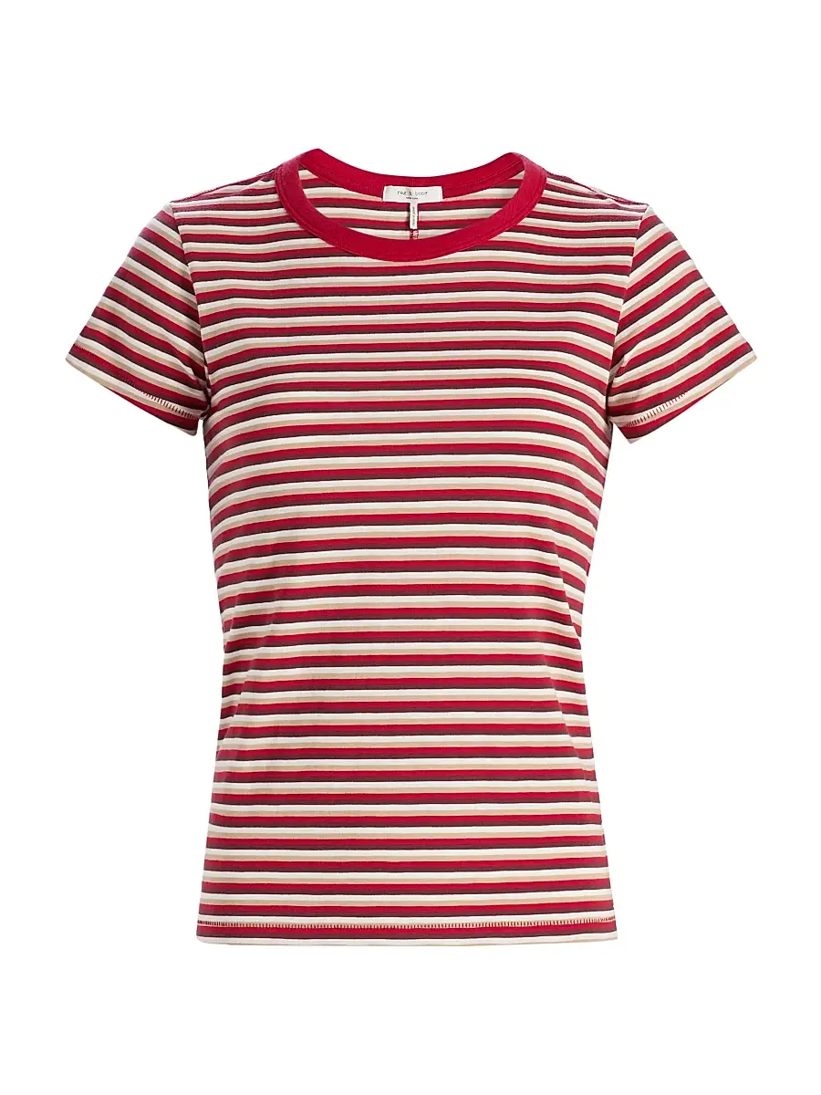 rag & bone Women's The Slub Striped Cotton T-Shirt