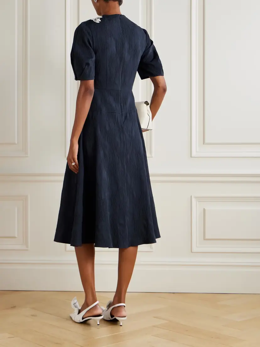Erdem Appliquéd Cotton-blend Cloqué Midi Dress | Thumbnail 3 Erdem Appliquéd Cotton-blend Cloqué Midi Dress | Thumbnail 3