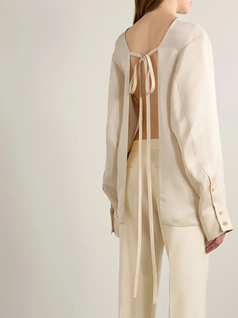 Khaite Durion Open-back Satin Top | Thumbnail 4 Khaite Durion Open-back Satin Top | Thumbnail 4