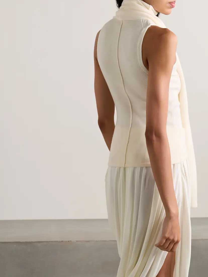 Staud Canal Scarf-detailed Wool Turtleneck Top | Thumbnail 3
