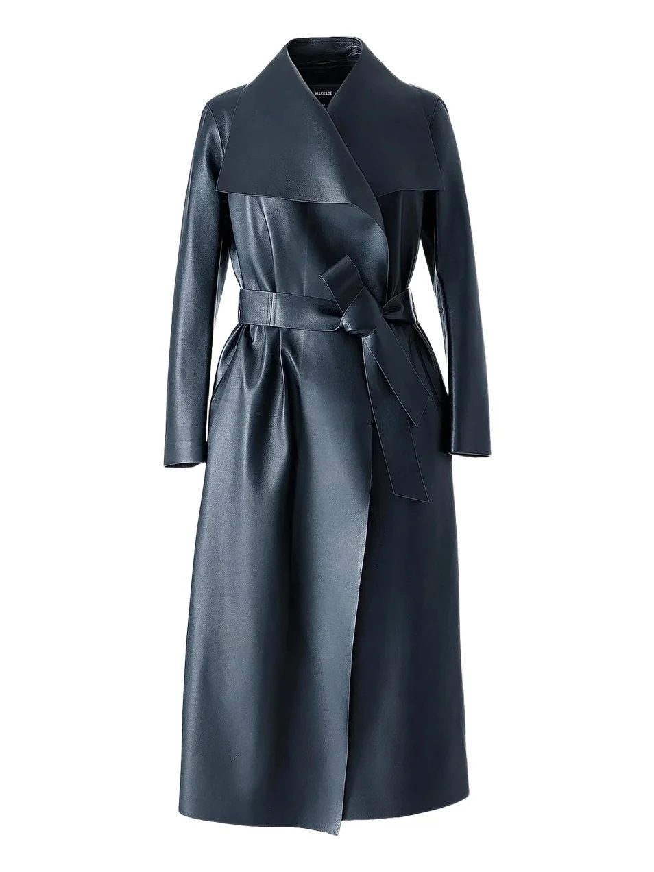 Mackage Women's Mai Leather Waterfall Maxi Wrap Coat