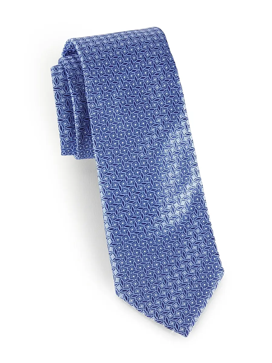 Eton Men's Geometric Silk Tie - Pink | Thumbnail 3 Eton Men's Geometric Silk Tie - Pink | Thumbnail 3