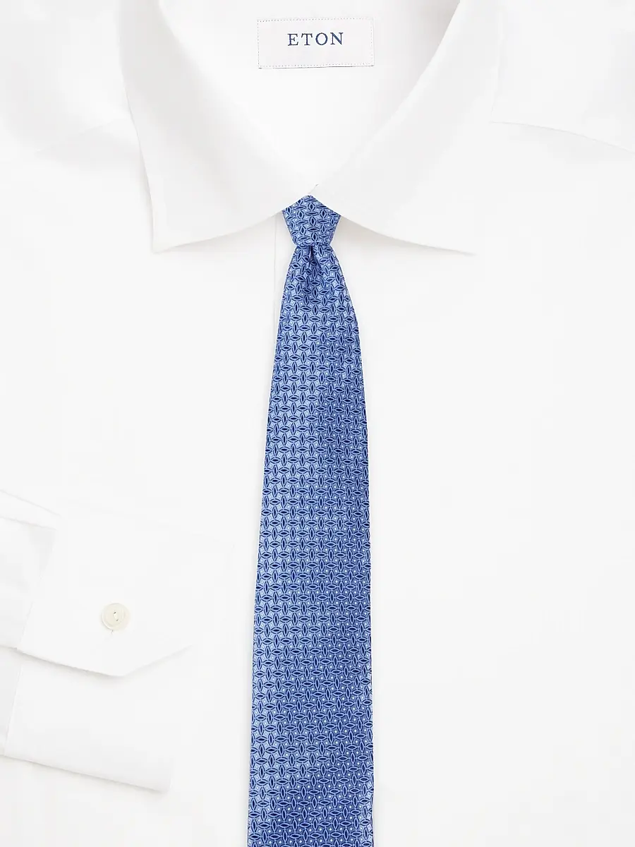 Eton Men's Geometric Silk Tie - Pink | Thumbnail 4 Eton Men's Geometric Silk Tie - Pink | Thumbnail 4