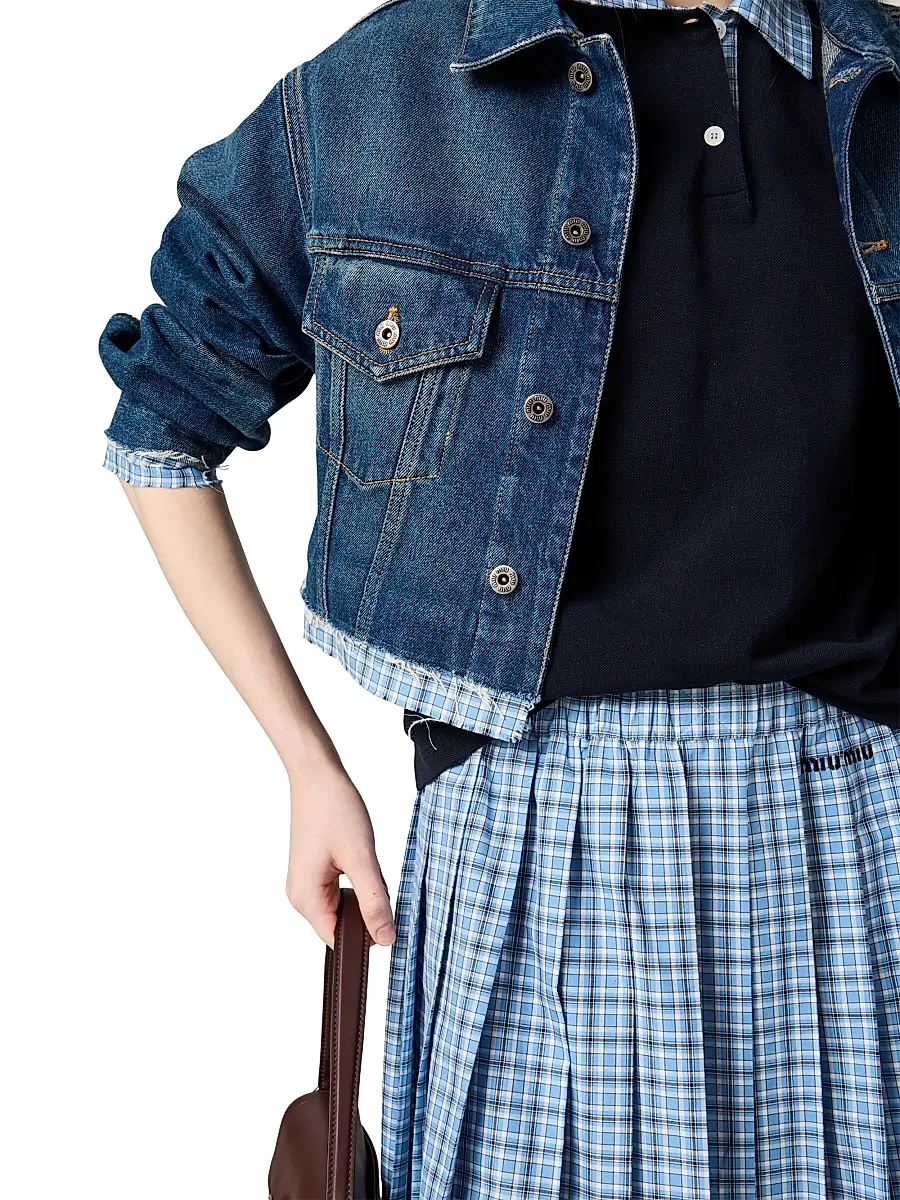 Miu Miu Women's Pleated Check Skirt | Thumbnail 5 Miu Miu Women's Pleated Check Skirt | Thumbnail 5