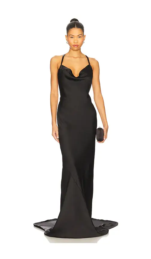 Norma Kamali Cross Back Bias Gown | Image 1 Norma Kamali Cross Back Bias Gown | Image 1