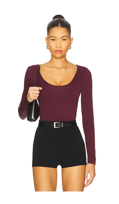 GOOD AMERICAN Sculpting Scoop Neck Bodysuit