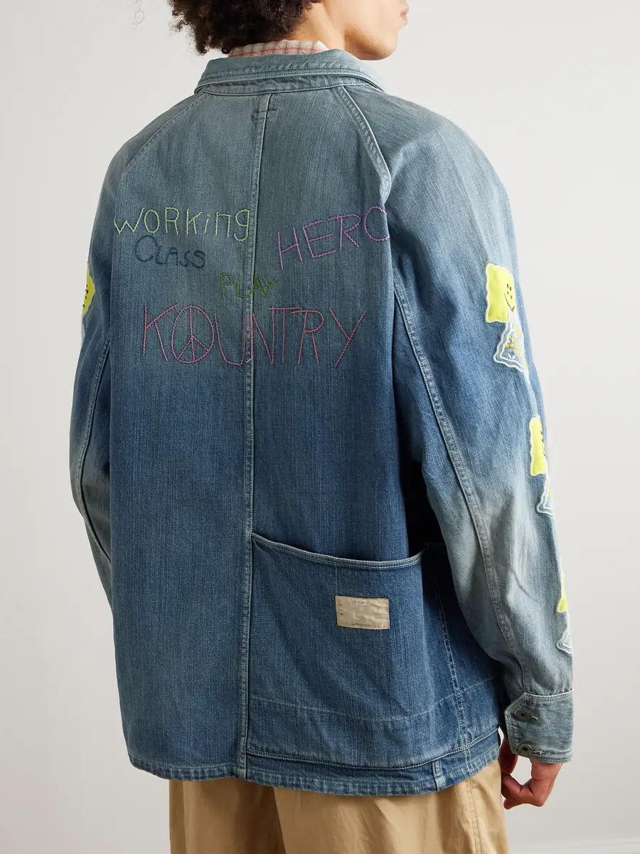 KAPITAL Cactus Appliquéd Denim Jacket - Men | Thumbnail 4 KAPITAL Cactus Appliquéd Denim Jacket - Men | Thumbnail 4
