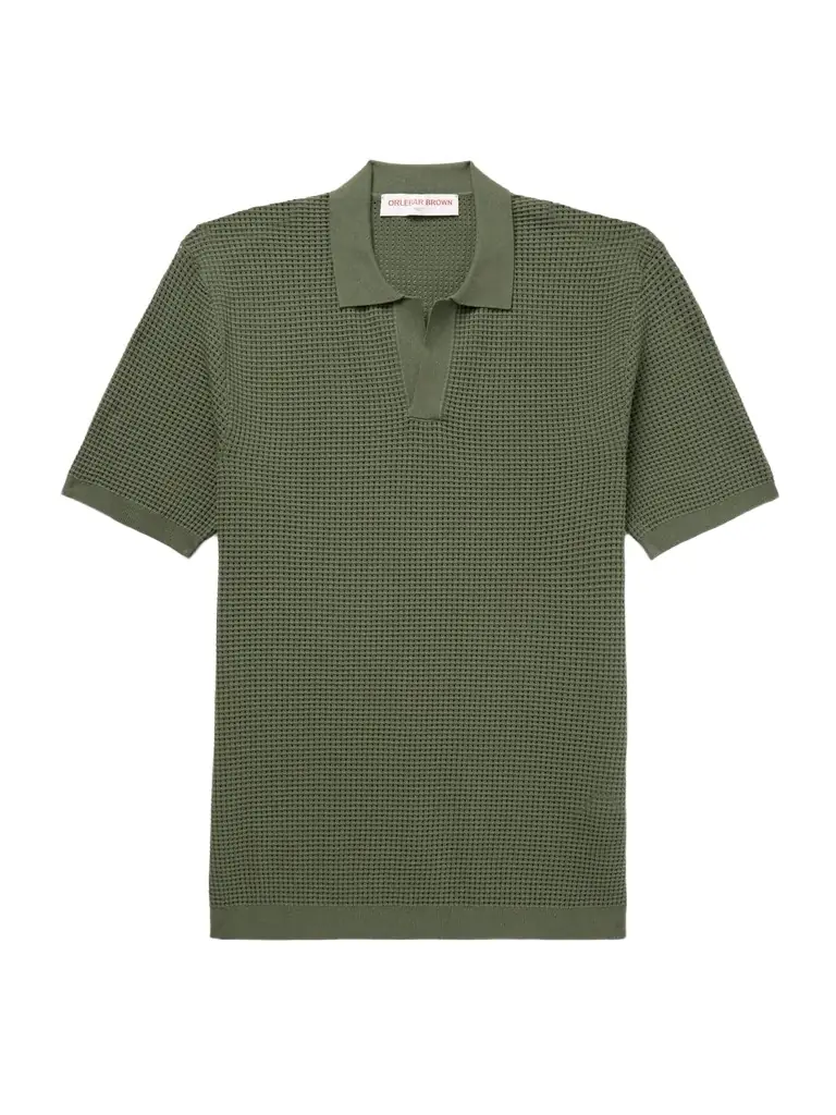 Orlebar Brown Roddy Waffle-Knit LENZING™ ECOVERO™-Blend Polo Shirt - Men | Image 1 Orlebar Brown Roddy Waffle-Knit LENZING™ ECOVERO™-Blend Polo Shirt - Men | Image 1