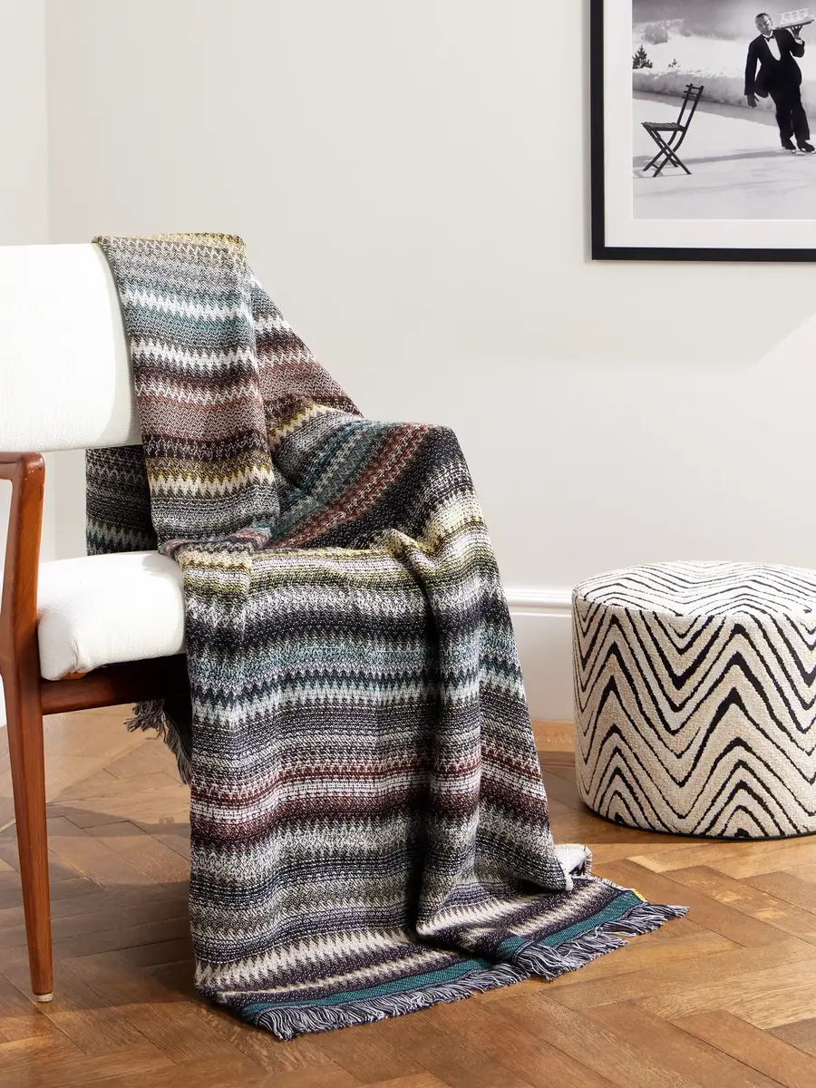 Missoni Home Blur Fringed Jacquard-Knit Wool-Blend Throw - Men | Thumbnail 2 Missoni Home Blur Fringed Jacquard-Knit Wool-Blend Throw - Men | Thumbnail 2