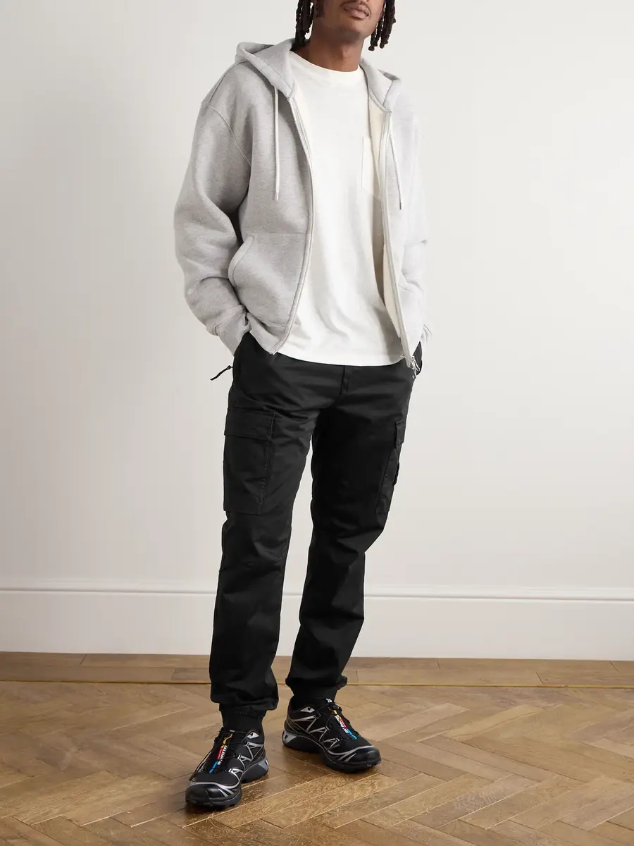 Stone Island Tapered Organic Cotton-Blend Cargo Trousers - Men | Thumbnail 2
