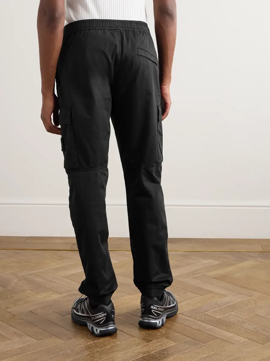 Stone Island Tapered Organic Cotton-Blend Cargo Trousers - Men | Thumbnail 4