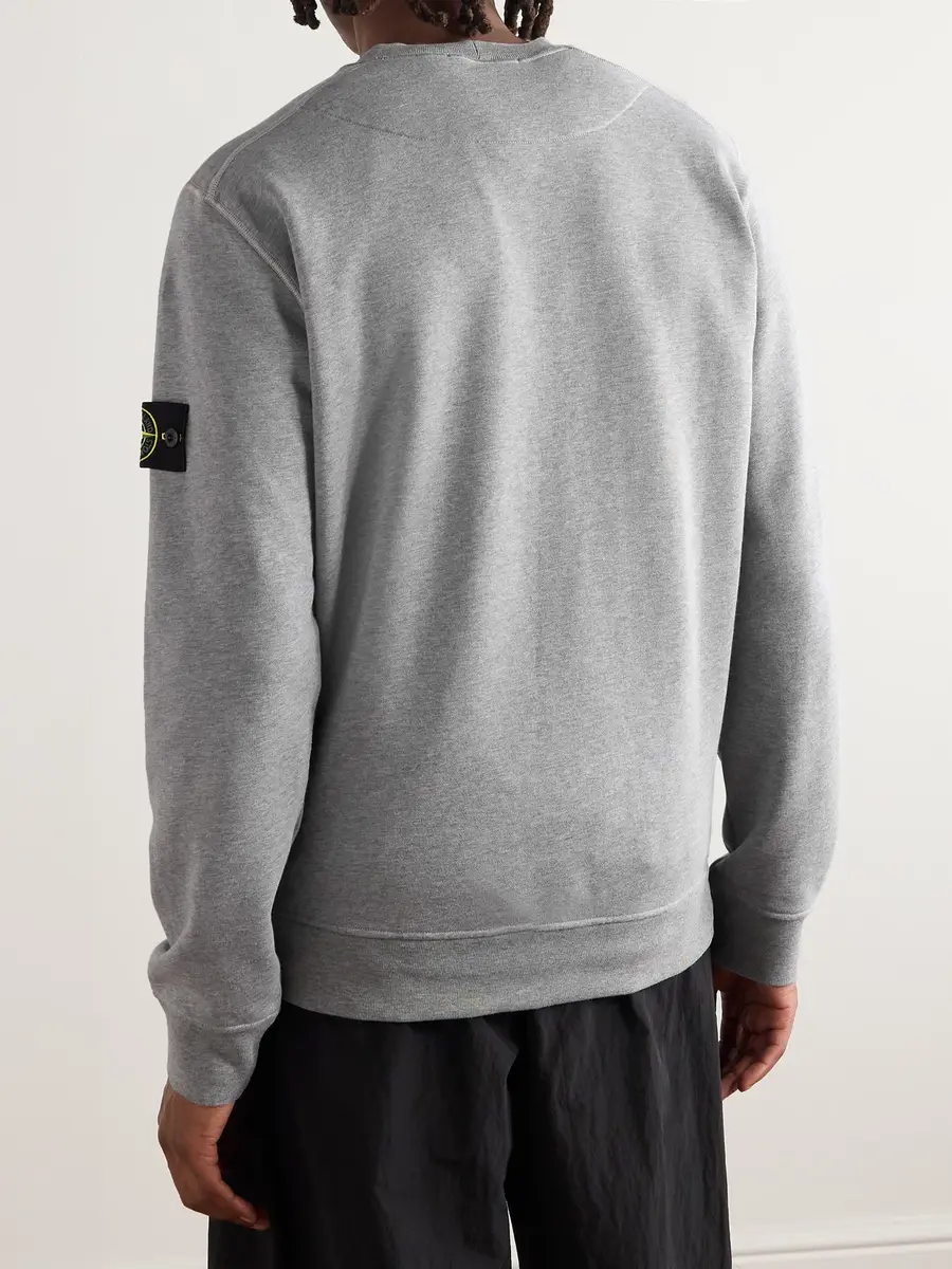 Stone Island Garment-Dyed Organic Cotton-Jersey Sweatshirt - Men | Thumbnail 3 Stone Island Garment-Dyed Organic Cotton-Jersey Sweatshirt - Men | Thumbnail 3