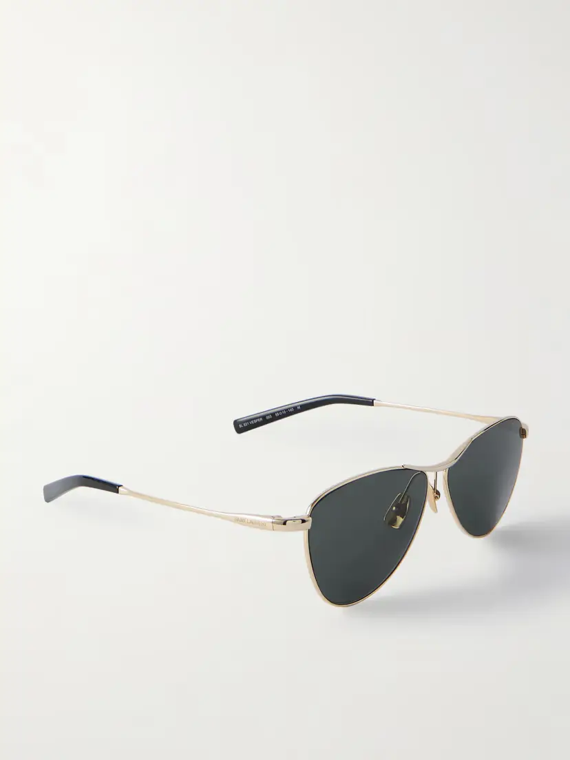 Saint Laurent Eyewear Vesper Small Aviator-style Gold-tone Sunglasses | Thumbnail 3
