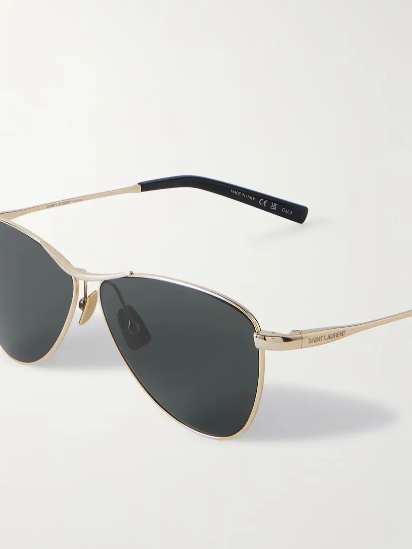 Saint Laurent Eyewear Vesper Small Aviator-style Gold-tone Sunglasses | Thumbnail 4