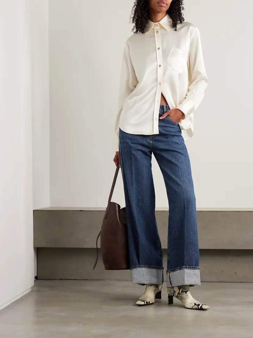 Frame The Cuffed Wide Mid-rise Wide-leg Jeans | Thumbnail 2 Frame The Cuffed Wide Mid-rise Wide-leg Jeans | Thumbnail 2