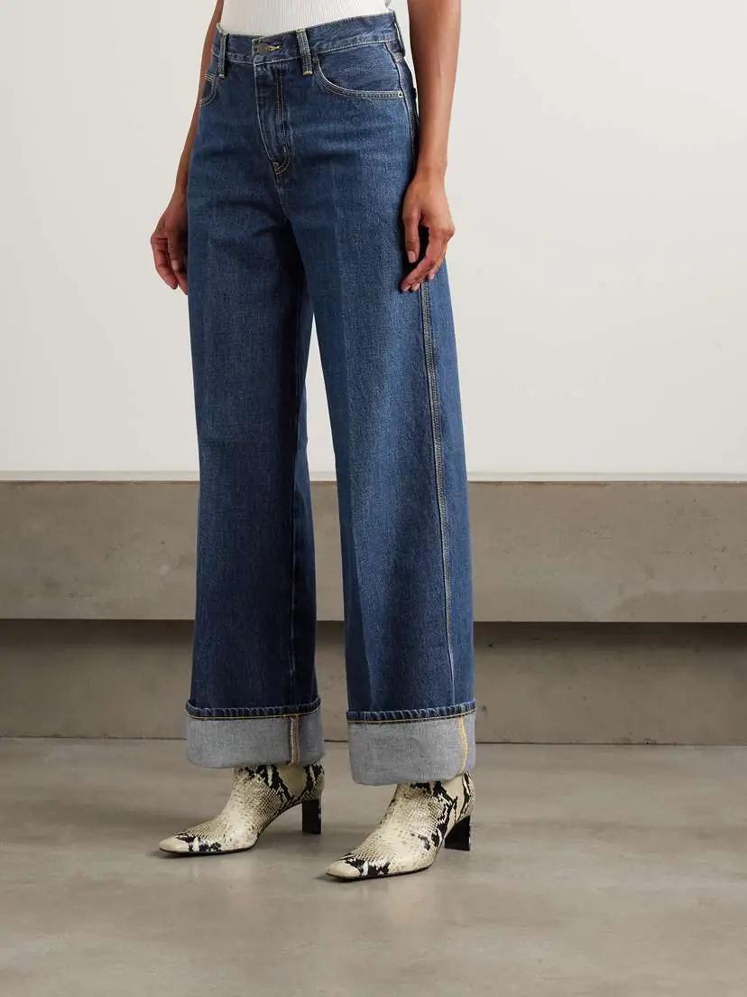 Frame The Cuffed Wide Mid-rise Wide-leg Jeans | Thumbnail 3 Frame The Cuffed Wide Mid-rise Wide-leg Jeans | Thumbnail 3