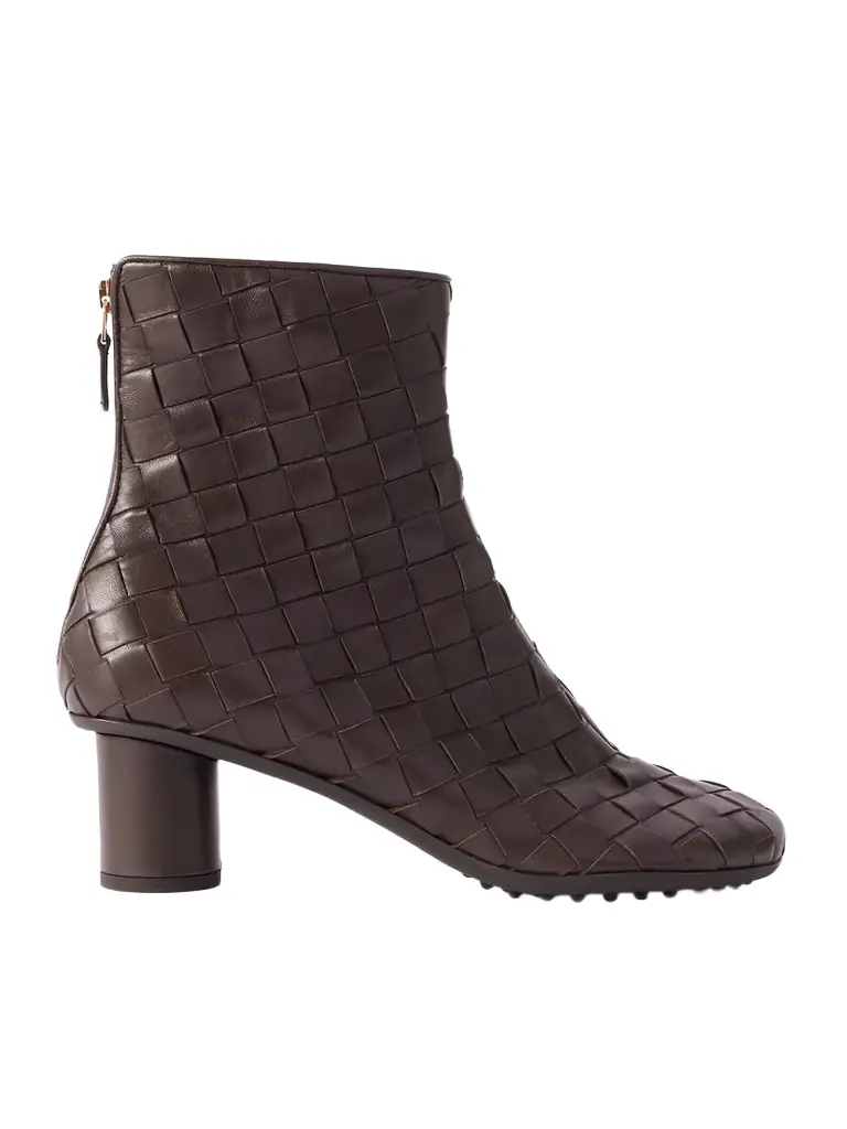 Bottega Veneta Atomic Intrecciato Leather Ankle Boots | Image 1 Bottega Veneta Atomic Intrecciato Leather Ankle Boots | Image 1