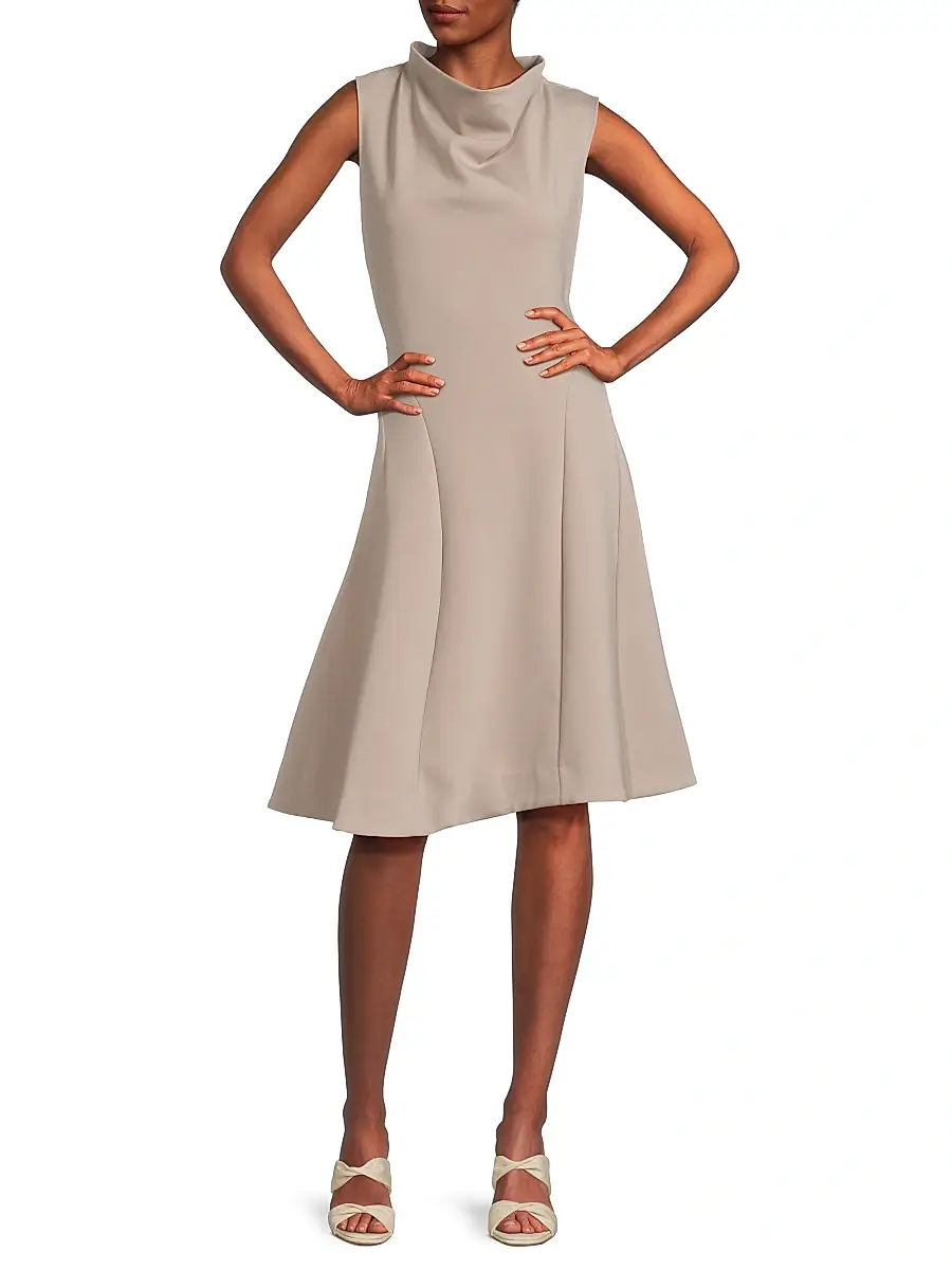 Natori Women's Techno Crepe Funnel Neck Dress | Thumbnail 2 Natori Women's Techno Crepe Funnel Neck Dress | Thumbnail 2