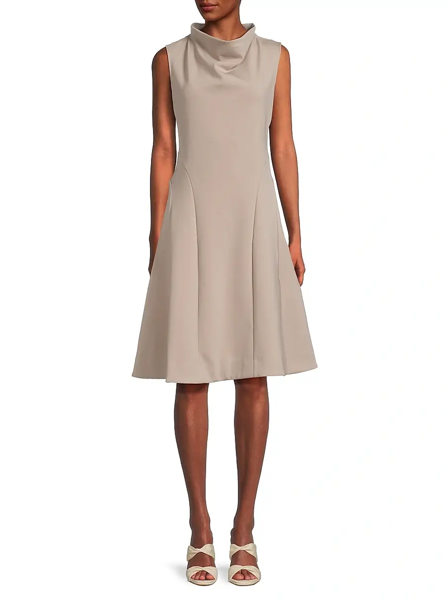 Natori Women's Techno Crepe Funnel Neck Dress | Thumbnail 3 Natori Women's Techno Crepe Funnel Neck Dress | Thumbnail 3