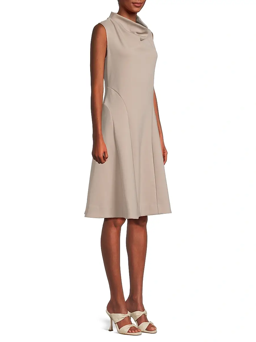 Natori Women's Techno Crepe Funnel Neck Dress | Thumbnail 4 Natori Women's Techno Crepe Funnel Neck Dress | Thumbnail 4