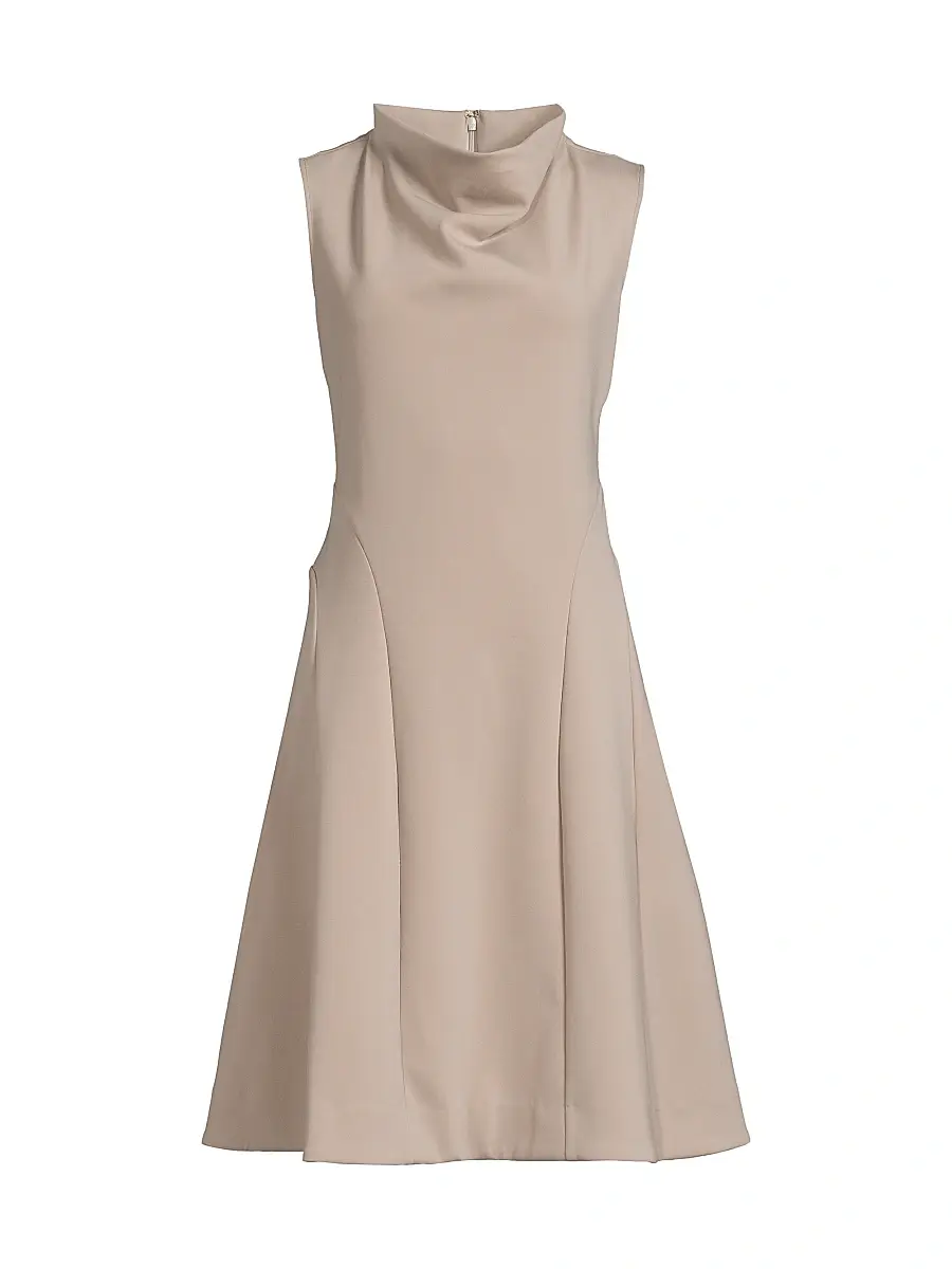 Natori Women's Techno Crepe Funnel Neck Dress - Taupe - Size 10 | Image 1 Natori Women's Techno Crepe Funnel Neck Dress - Taupe - Size 10 | Image 1