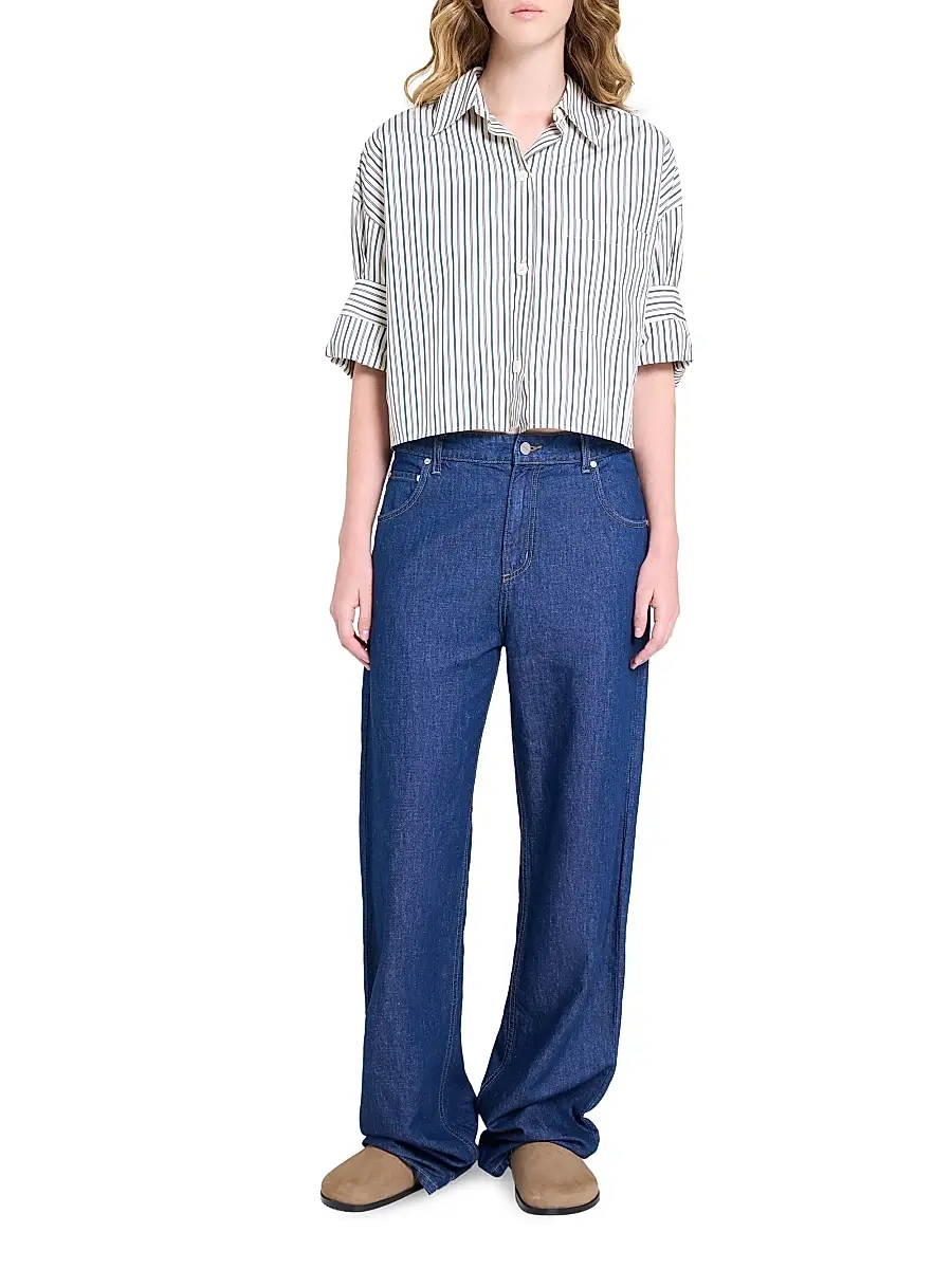 TWP Women's Next Ex Cotton Blouse - Ivory Cilantro | Thumbnail 2
