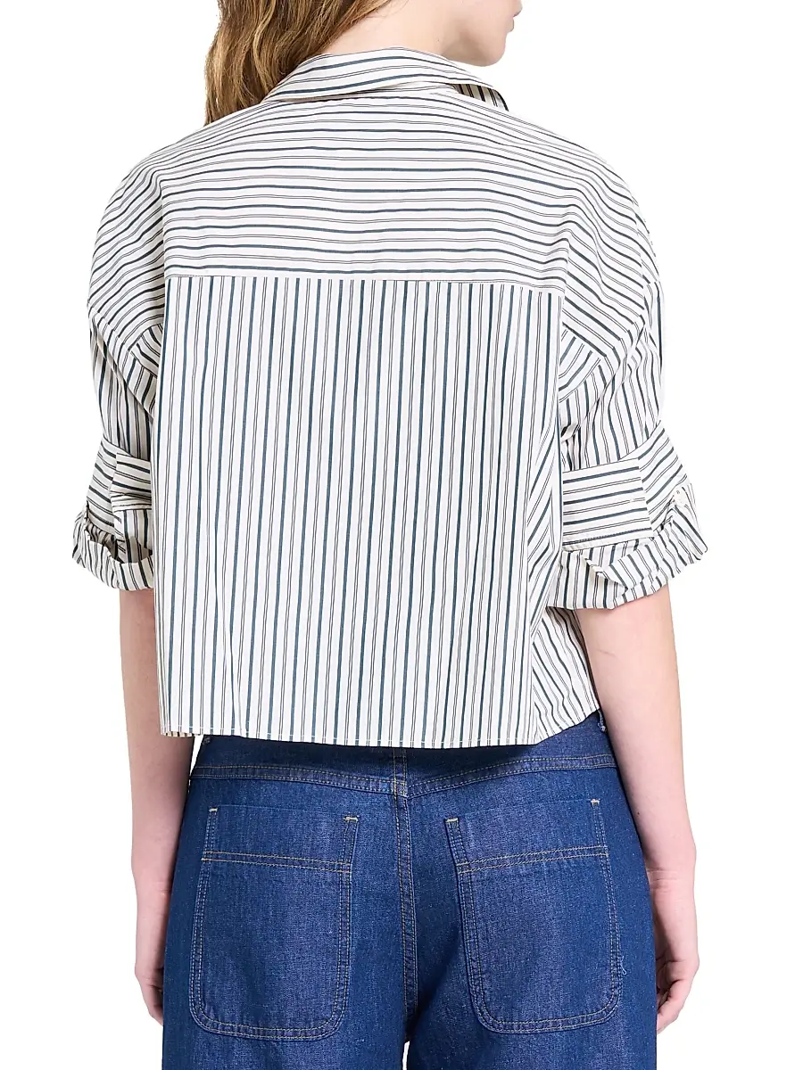 TWP Women's Next Ex Cotton Blouse - Ivory Cilantro | Thumbnail 5