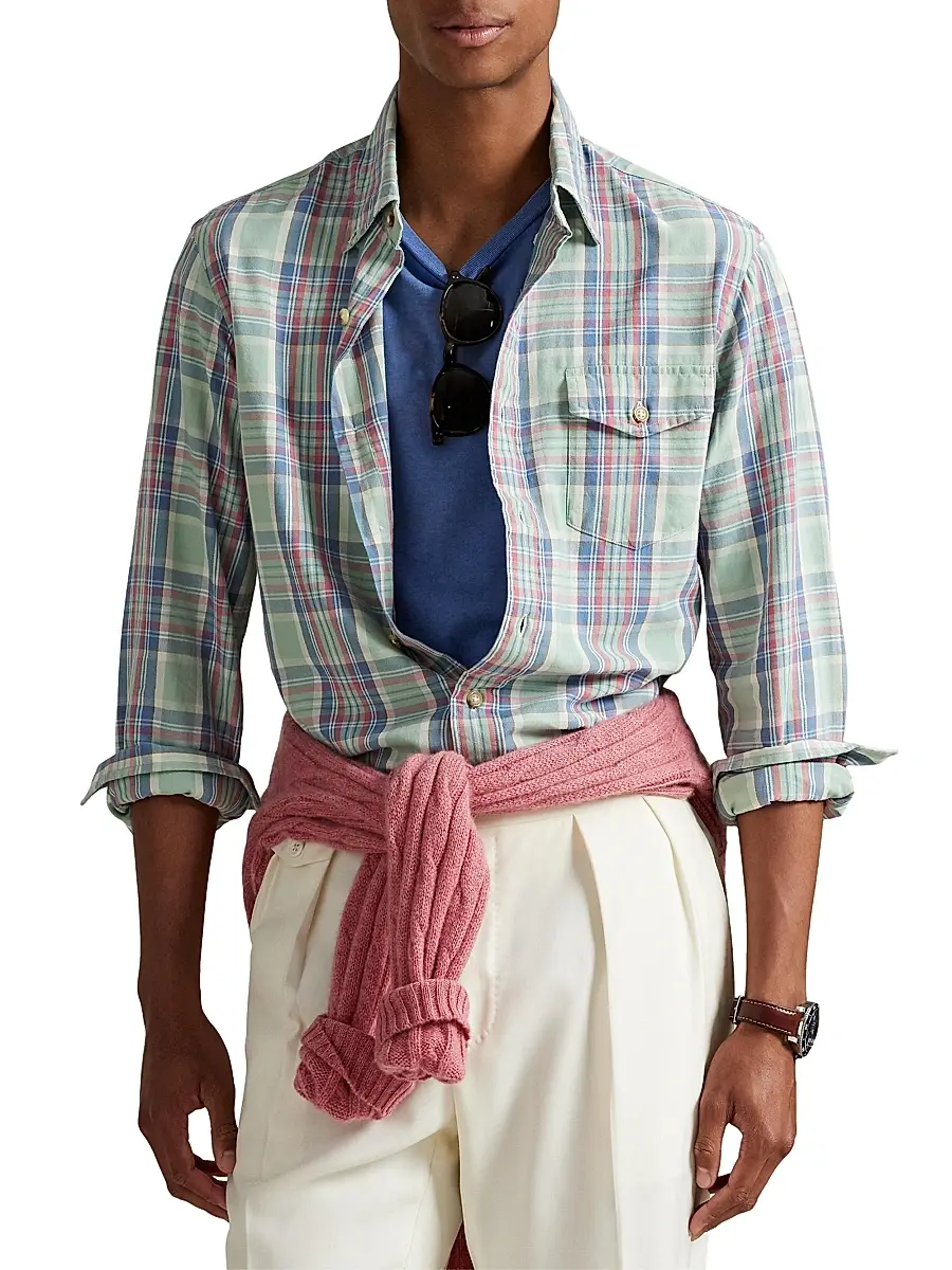 Polo Ralph Lauren Men's Classic-Fit Plaid Twill Shirt | Thumbnail 3 Polo Ralph Lauren Men's Classic-Fit Plaid Twill Shirt | Thumbnail 3