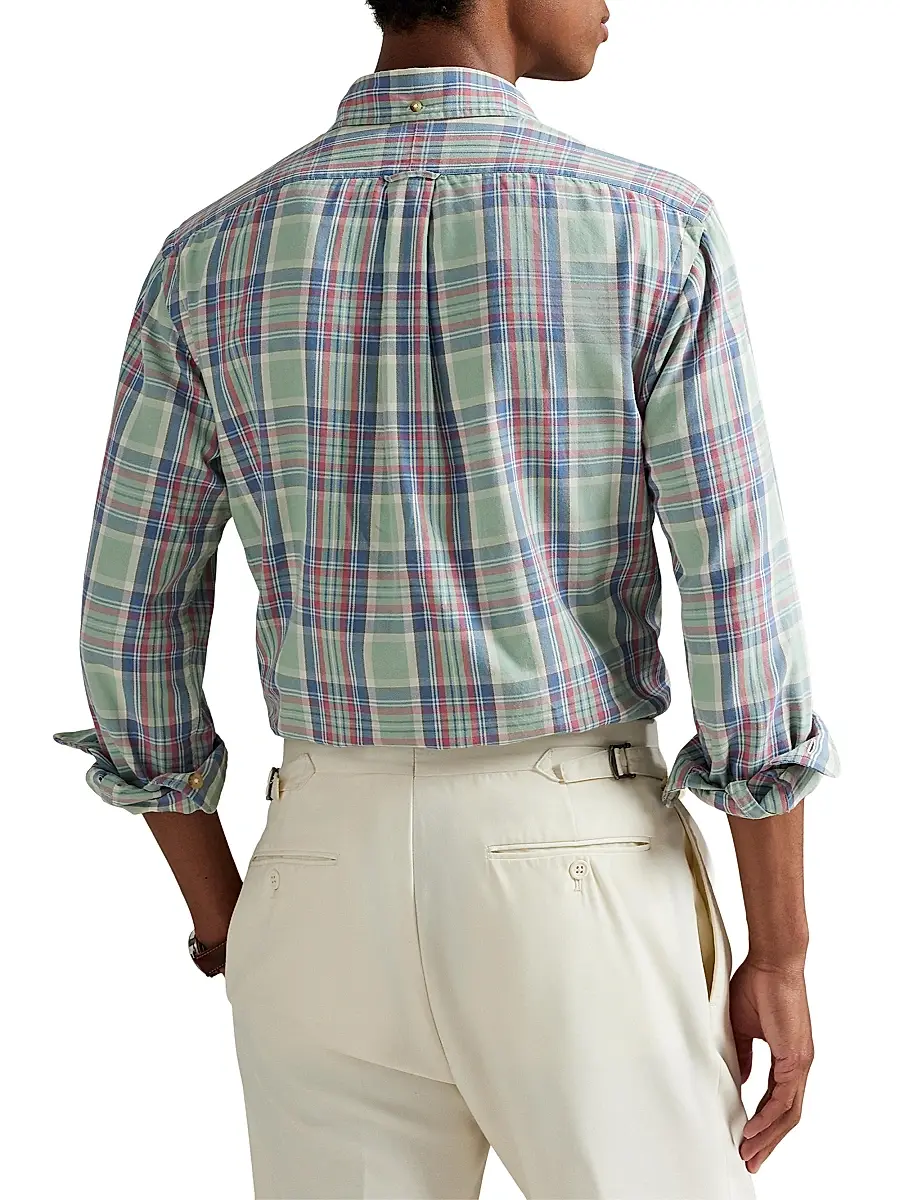 Polo Ralph Lauren Men's Classic-Fit Plaid Twill Shirt | Thumbnail 4 Polo Ralph Lauren Men's Classic-Fit Plaid Twill Shirt | Thumbnail 4