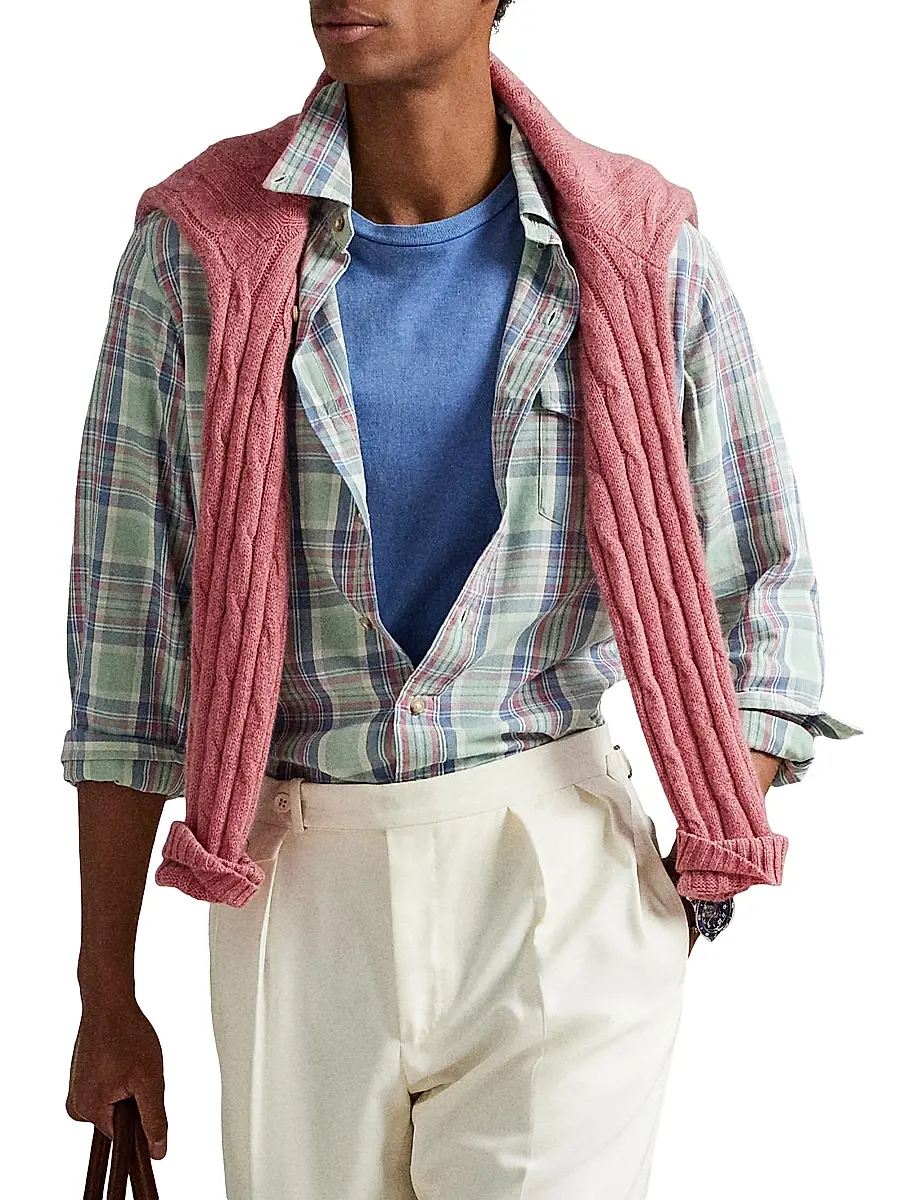 Polo Ralph Lauren Men's Classic-Fit Plaid Twill Shirt | Thumbnail 5 Polo Ralph Lauren Men's Classic-Fit Plaid Twill Shirt | Thumbnail 5