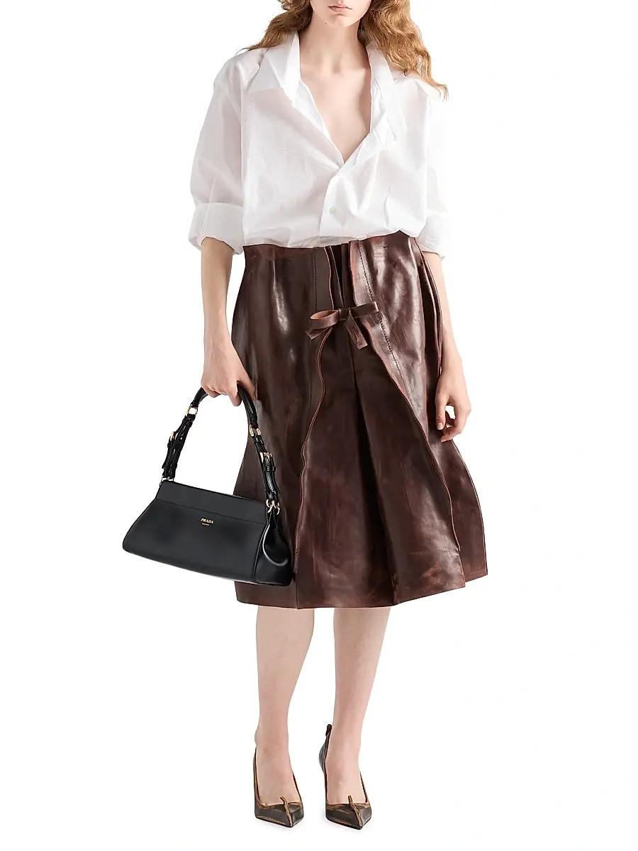 Prada Women's Enchaîné Leather Shoulder Bag - Black | Thumbnail 2
