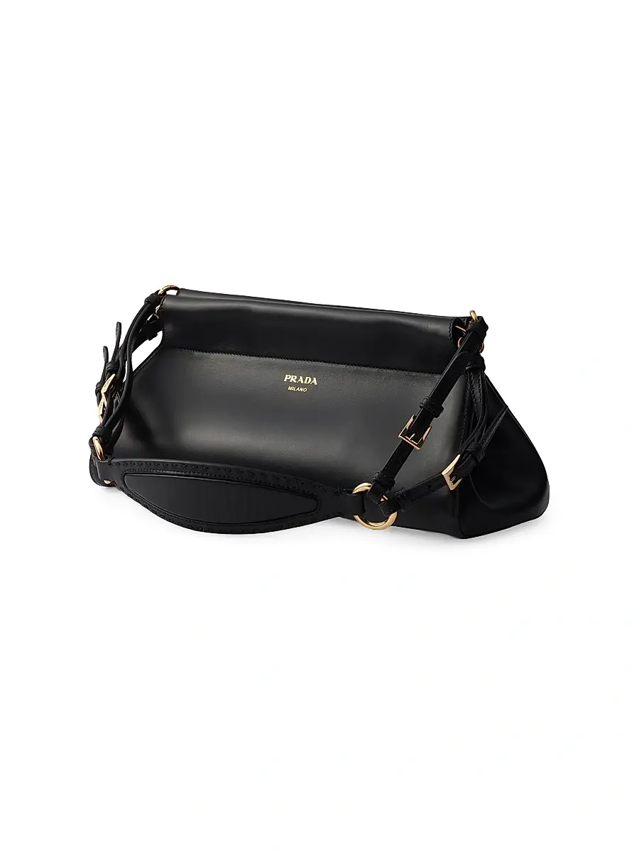 Prada Women's Enchaîné Leather Shoulder Bag - Black | Thumbnail 4