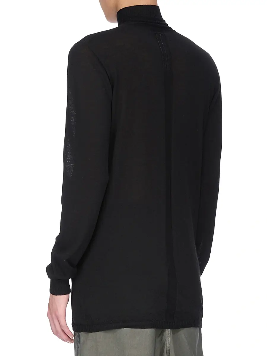 Rick Owens Men's Level Wool Turtleneck Sweater | Thumbnail 3 Rick Owens Men's Level Wool Turtleneck Sweater | Thumbnail 3