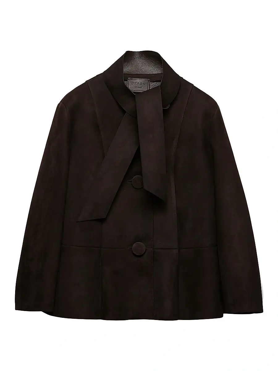 Prada Women's Bonded Suede Jacket - Brown | Image 1 Prada Women's Bonded Suede Jacket - Brown | Image 1