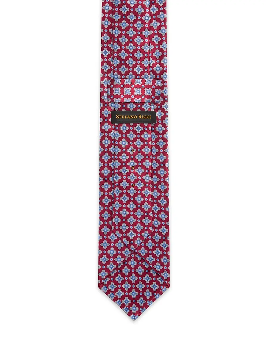 Stefano Ricci Men's Luxury Silk Tie - Dark Red Black | Thumbnail 3 Stefano Ricci Men's Luxury Silk Tie - Dark Red Black | Thumbnail 3