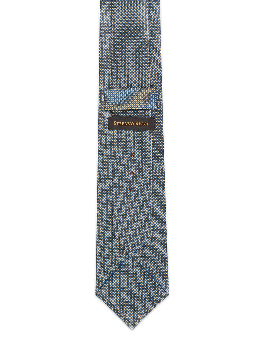Stefano Ricci Men's Luxury Silk Tie - Blue Yellow | Thumbnail 3 Stefano Ricci Men's Luxury Silk Tie - Blue Yellow | Thumbnail 3