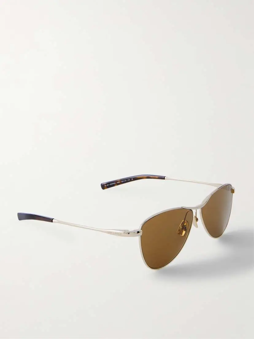 Saint Laurent Eyewear Vesper Small Aviator-style Gold-tone Sunglasses | Thumbnail 3