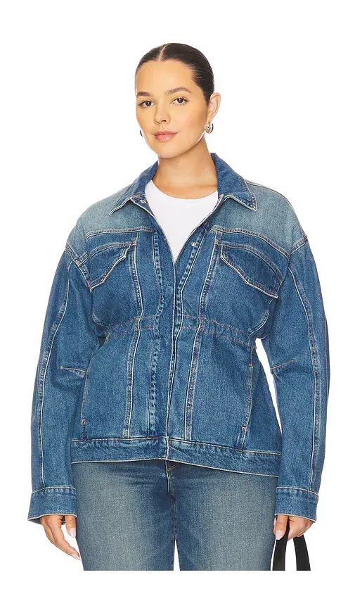 GOOD AMERICAN Barrel Sleeve Denim Jacket | Thumbnail 2