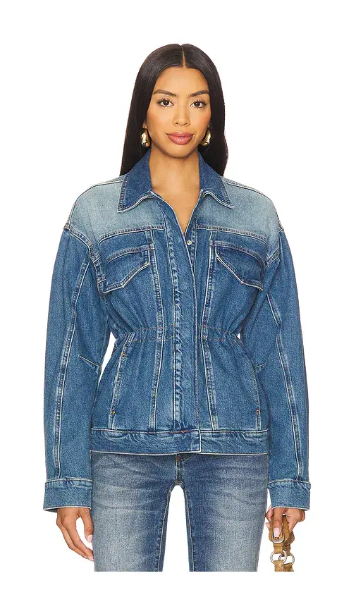 Good American Barrel Sleeve Denim Jacket | Image 1 Good American Barrel Sleeve Denim Jacket | Image 1