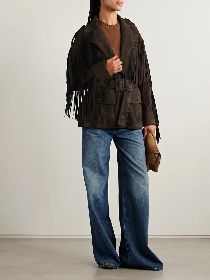 Nour Hammour Cassidy Belted Fringed Suede Jacket | Thumbnail 2 Nour Hammour Cassidy Belted Fringed Suede Jacket | Thumbnail 2