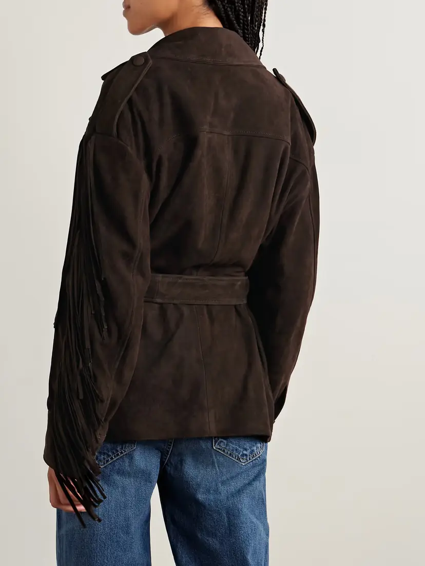 Nour Hammour Cassidy Belted Fringed Suede Jacket | Thumbnail 3 Nour Hammour Cassidy Belted Fringed Suede Jacket | Thumbnail 3
