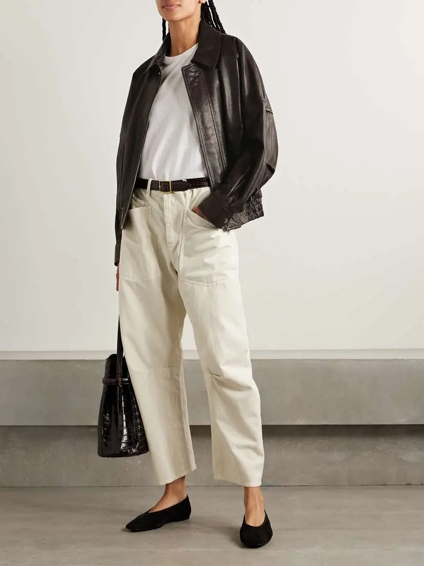 Nour Hammour Dalma Leather Bomber Jacket | Thumbnail 2 Nour Hammour Dalma Leather Bomber Jacket | Thumbnail 2