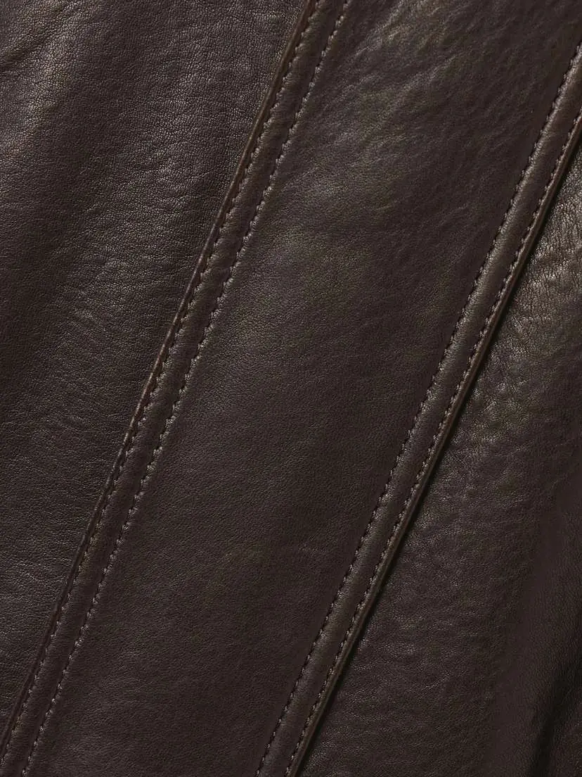 Nour Hammour Dalma Leather Bomber Jacket | Thumbnail 5 Nour Hammour Dalma Leather Bomber Jacket | Thumbnail 5