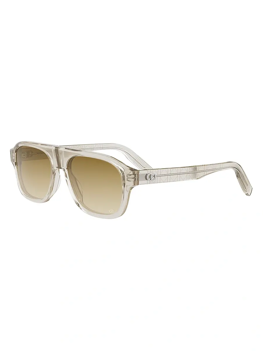Dior Men's CD Icon A1I 55MM Pilot Sunglasses - Beige And Gradient Brown | Image 1 Dior Men's CD Icon A1I 55MM Pilot Sunglasses - Beige And Gradient Brown | Image 1