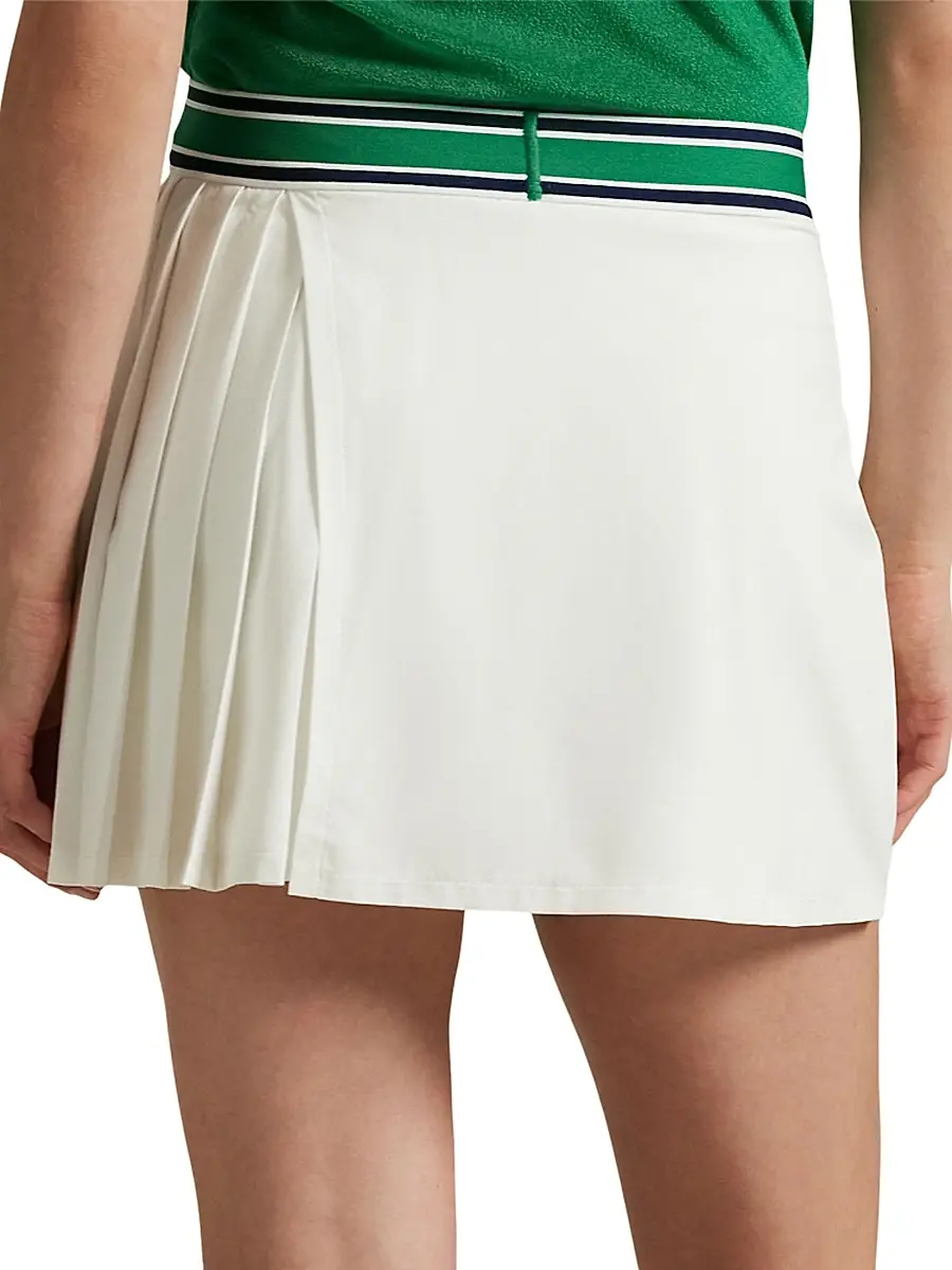 Polo Ralph Lauren Women's US Open Pleated Striped Wrap Skort - Ceramic White | Thumbnail 5 Polo Ralph Lauren Women's US Open Pleated Striped Wrap Skort - Ceramic White | Thumbnail 5