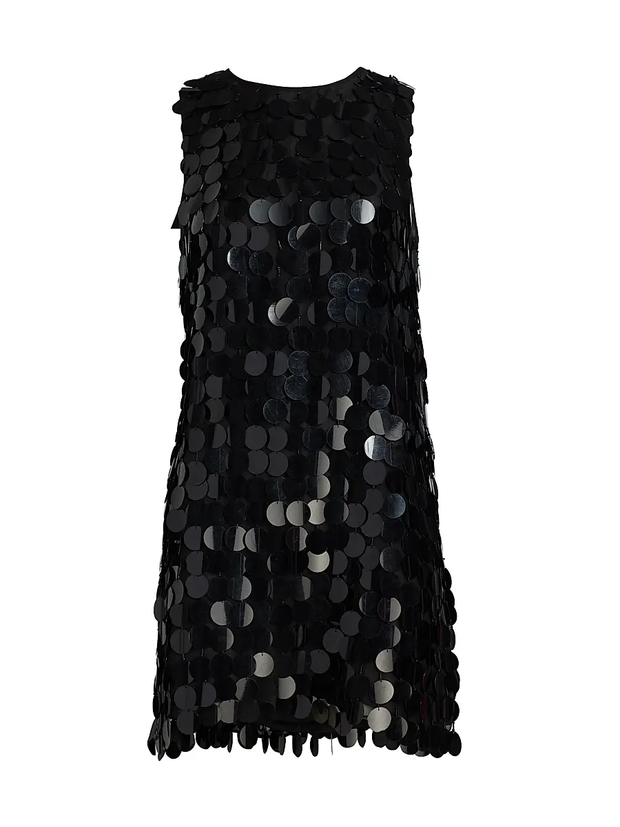 Women's Roxana Sequined Minidress - Black Paillette Women's Roxana Sequined Minidress - Black Paillette
